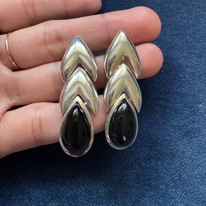 Charles Krypell‎ Vintage 925 Black Onyx
Drop Earrings
